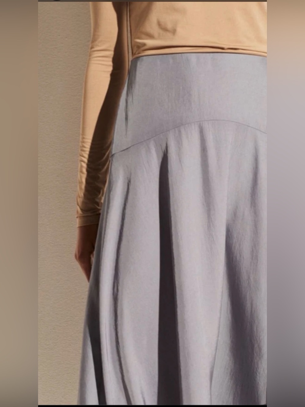 NWT VINCE Paneled Front Flutter Long Skirt In Iris Blue Size: 16 - Picture 3 of 11